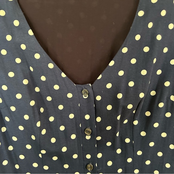 Katie Sturino • Navy Polka Dot Button Down Dress (belt not included) - Picture 5 of 9